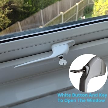 UPVC Window Handle 2PCS Lockable with Key for 10/15/30/40/55mm | For UPVC Windows and Double Glazing Multi Spindles Reversible Left or Right Espag Window Handle Replacement
