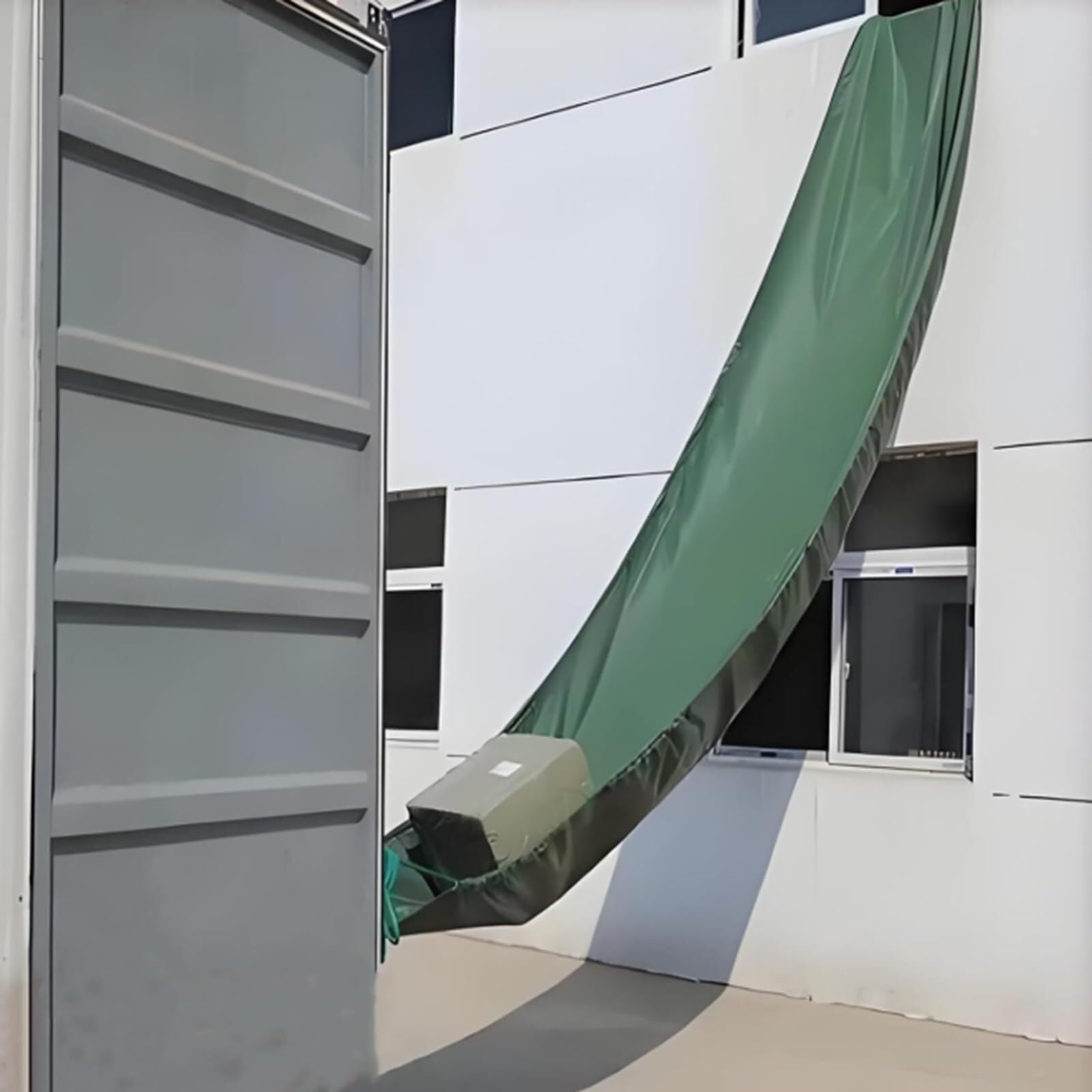 GTHTUHFD Cargo Handling Slides, Canvas Chute, Waterproof Coating, Abrasion Resistant With Grommet For Roofs And Warehouse Unloading,Green-2x6m