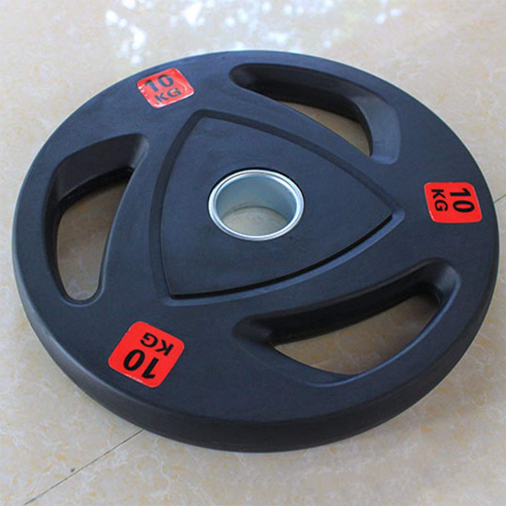 Olympische Langhantel Gummischeibe Tragbare 3 Loch Gewichtheberplatte 1 Paar Langhantelgewichte, 50mm Lochdurchmesser,2x25kg(1Pair)