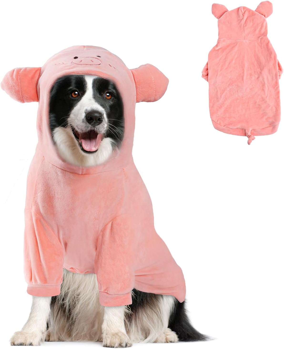NACOCO Halloween Pig Dog Costume - Pet Christmas New Year Hoodie Warm Party Coat Outfit for Small and Medium Cat Dog Clothes(Pink Pig,L) Large Pink Pig