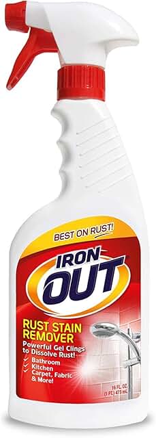 Iron OUT Spray Gel Rust Stain Remover, Remove and Prevent Rust Stains in Bathrooms, Kitchens, Appliances, Laundry, and Out...