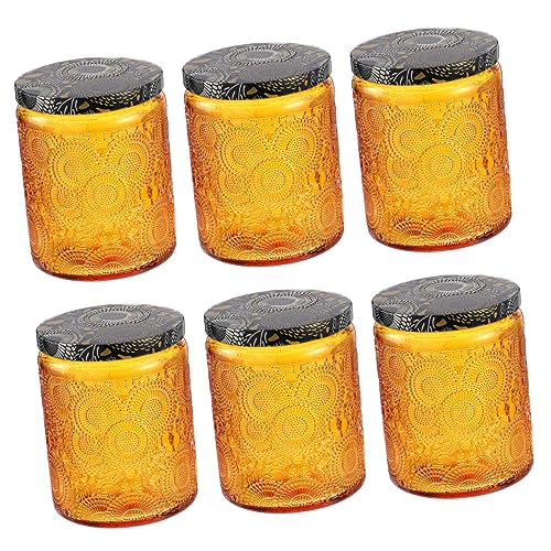 ERINGOGO DIY Candle Tin Set Wide Mouth Jars 6pcs Glass Candle Making Containers
