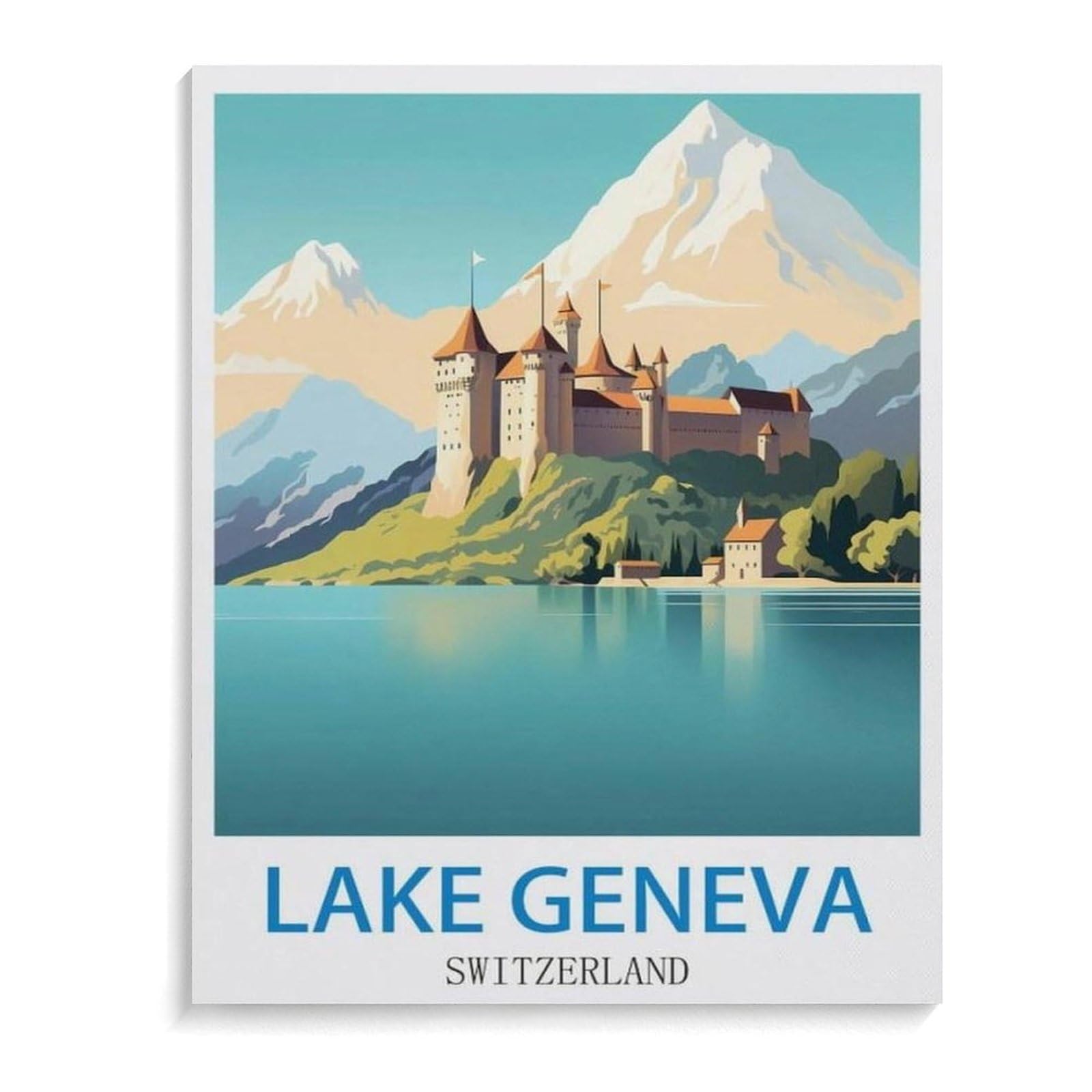 Jigsaw Puzzle 1000 Piece，Vintage Travel Poster Lake Geneva Switzerland，paper Jigsaw Puzzle for Kids Adult, Puzzle Game Toys Gift for Wall Decoration（50x70cm）-A95