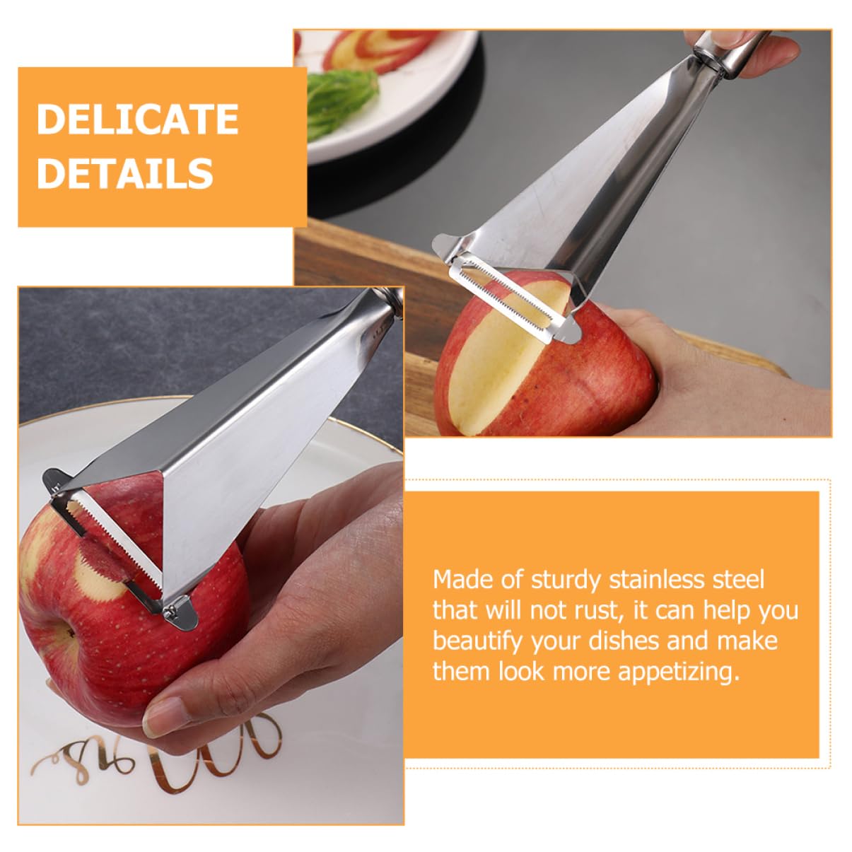 Cabilock 2 Juegos Recortadora De Pelo Triangular De Manzana Cortador De Frutas Canasta De Frutas Para La Cocina Vaso Picador De Frutas Tabla De Quesos Silver Acero Inoxidable 2 Piezas * 2