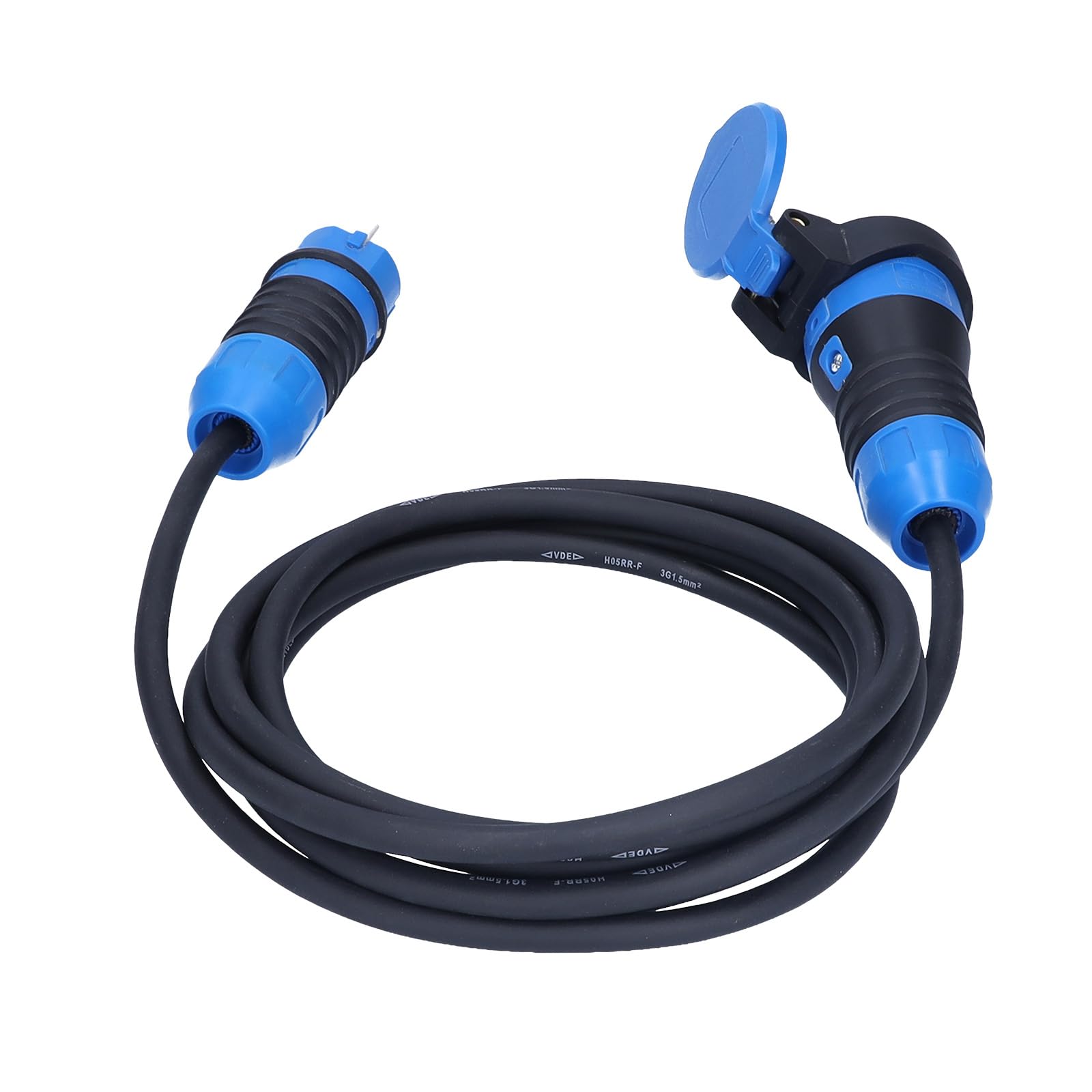as - Schwabe DuroConn - Prolunga da 10 m, H07RN-F 3G2,5, IP54, per esterni, 230 V, 16 A, 3500 W, con indicatore di tensione e coperchio a ribalta