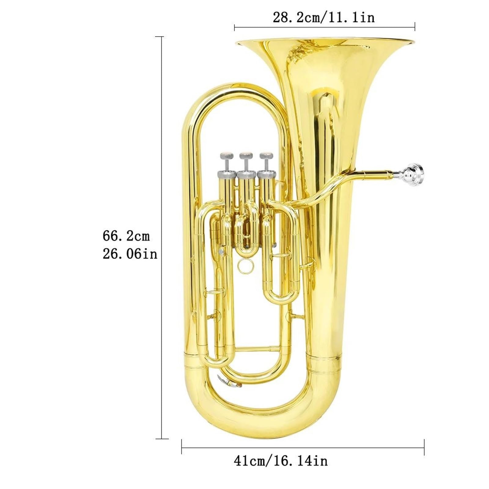 Eufonium Dla Początkujących Bb Flat Euphonium 3 Klawiszowy Klucz Pionowy Instrument Muzyczny Dęty Róg Barytonowy Profesjonalny