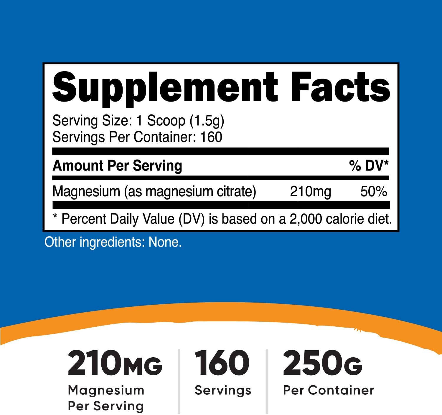 Nutricost Magnesium Citrate Powder (Unflavored, 250 Gram) - Image 2