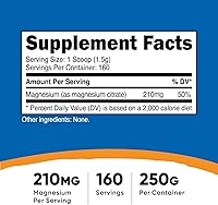 Vista 2 de Nutricost Citrato de magnesio en polvo (sin sabor, 8.82 oz)