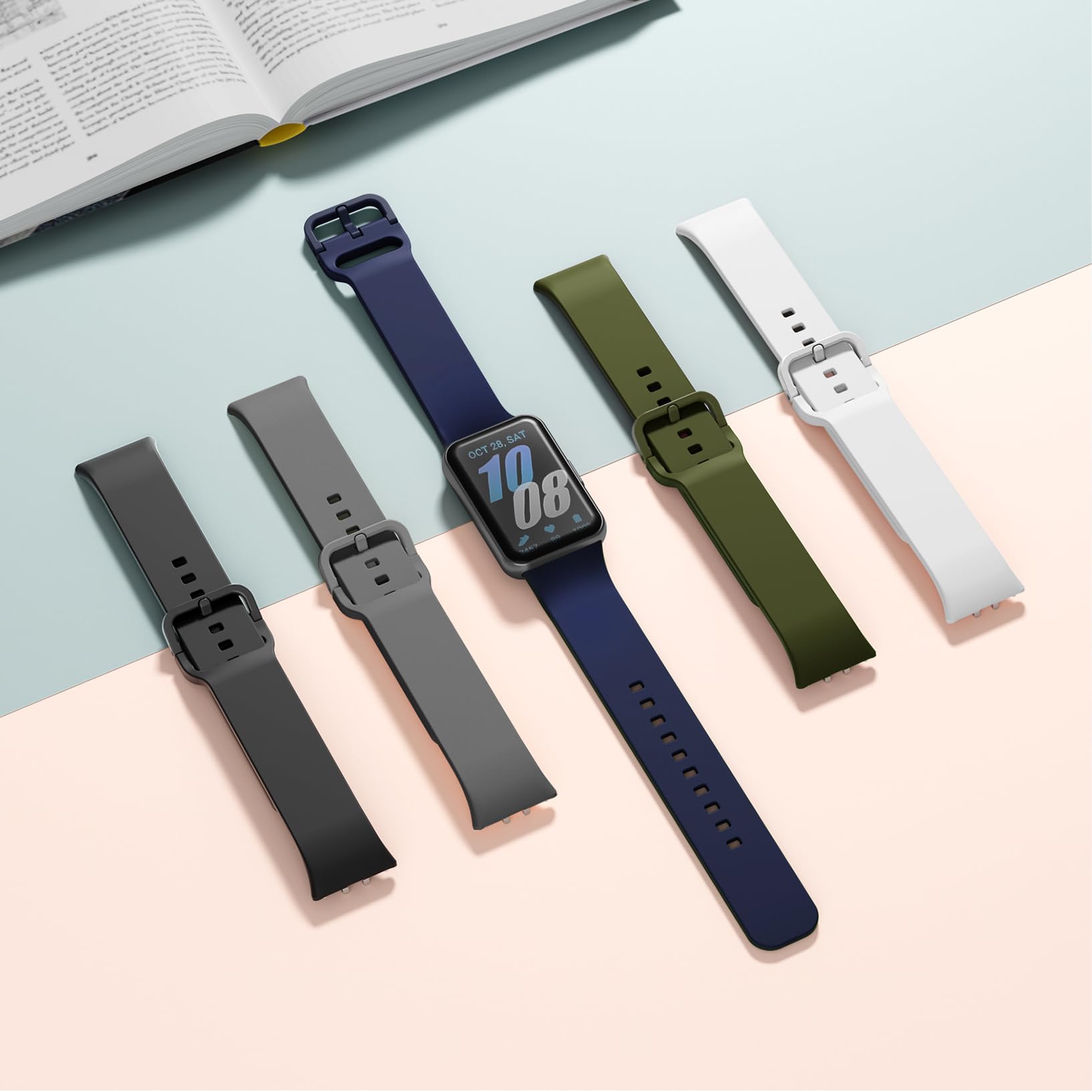 5 sztuk silikonowych bransoletek kompatybilnych z Samsung Galaxy Fit 3, miękki, wodoodporny, sportowy pasek do zegarka Samsung Galaxy Fit 3 SM-R390 dla kobiet i mężczyzn