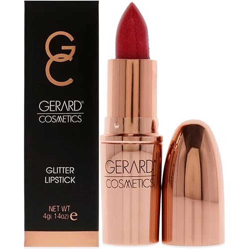 Gerard Cosmetics Glitter Lipstick (Cupid), Hot Pink Lipstick with Sparkling Metallic Glitter, Long Lasting, Smooth Formula, Highly Pigmented Opaque Color, Cruelty Free & Made in USA