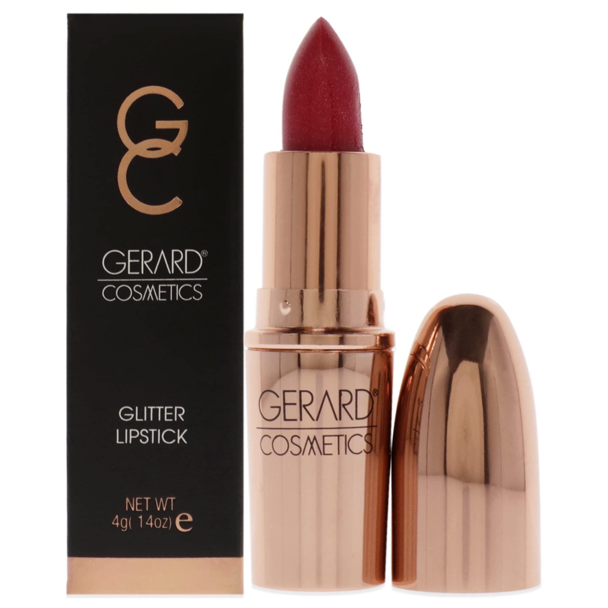 Gerard Cosmetics Glitter Lipstick (Cupid), Hot Pink Lipstick with Sparkling Metallic Glitter, Long Lasting, Smooth Formula, Highly Pigmented Opaque Color, Cruelty Free & Made in USA