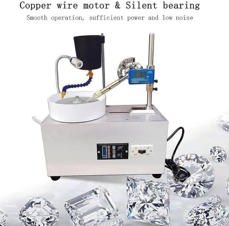 Polisseuse professionnelle de bijoux avec moteur de 180 W et vitesse de 2800 tr/min pour le meulage et le polissage des pierres précieuses