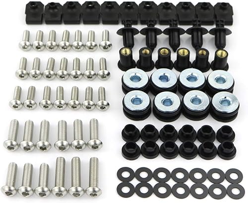 Xitomer Juegos completos de pernos de carenado de acero inoxidable para YZF R6 1999 2000 2001 2002 Kits de montaje Arandelas Tuercas Fijaciones