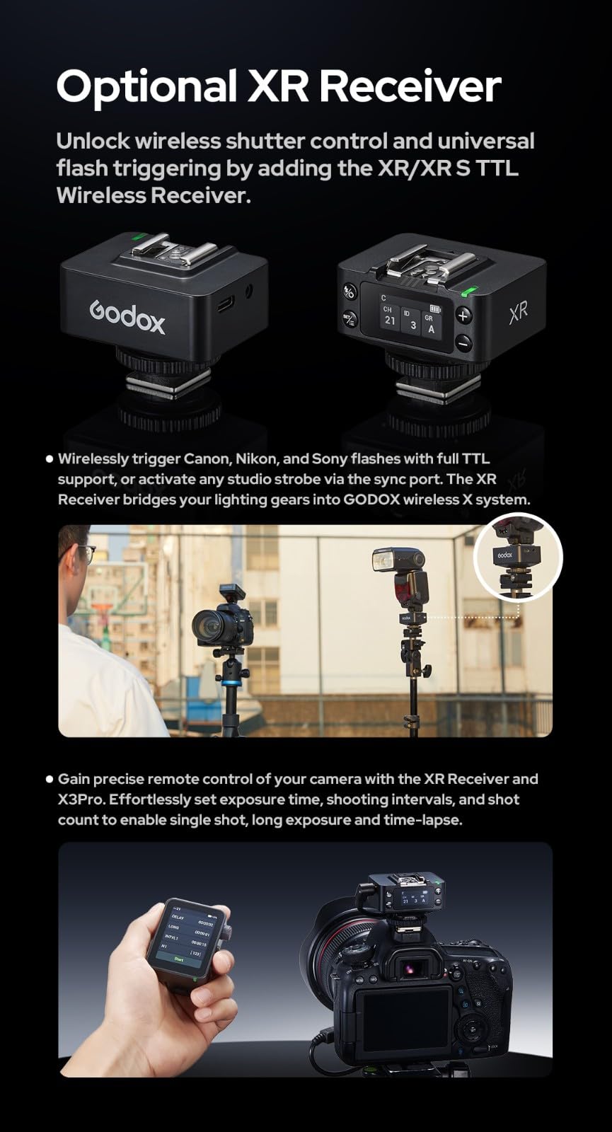 Godox X3 Pro X3Pro S Trasmettitore Flash Wireless TTL per Sony, Controllo Bluetooth & App, Scatto Fotocamera, 2.4GHz HSS, Touchscreen a Colori, Controllo Otturatore, Versione Aggiornata di X3-S.