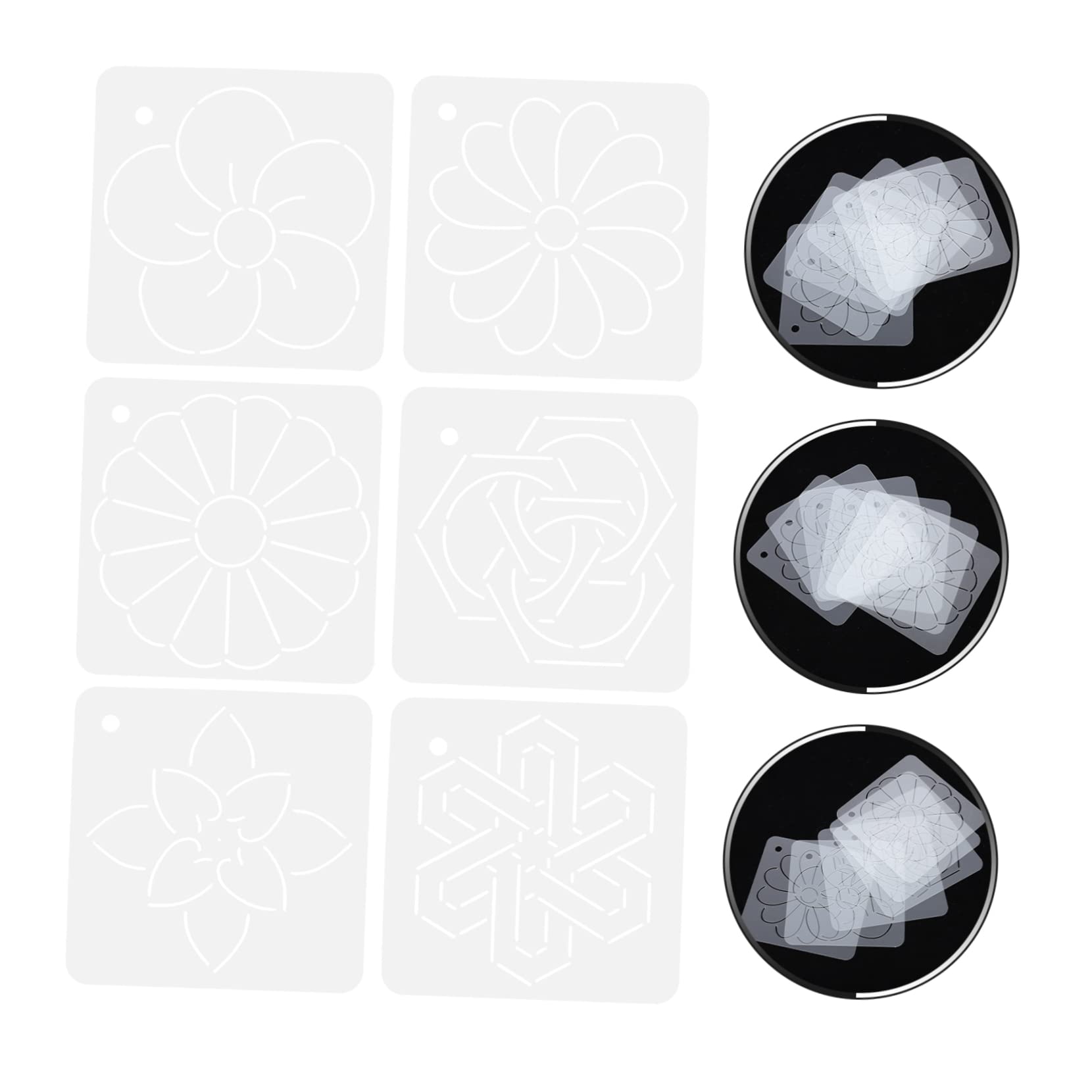 Operitacx 24piezas Plantillas De Acolchado Acrílico Para Bordado y Costura De Reutilizables y Prácticas Para Manualidades y Proyectos De Patchwork
