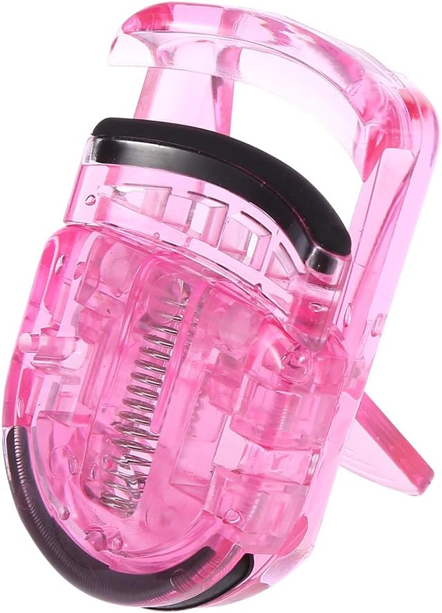 Eyelash Curler, Mini Portable Eyelash Curler Clip with Rubber Eyelash Natural Curling Clip Cosmetic Tools Plastic Mini Portable Eyelash Curler Eyelash BeautifierLasting Eyelash Curler (Pink)