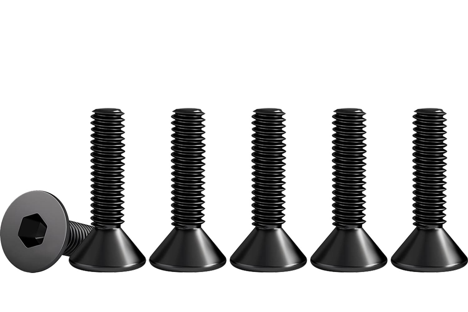 Drenky Black Socket Countersunk Screws M3 X 16mm 304 Stainless Steel Hex Bolts DIN 7991 / ISO 10642 Rustproof Flat Head Screw (Pack of 50)