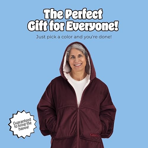 Miniatura 181 de THE COMFY Original - Manta de forro polar de microfibra con forro sherpa, diseño de gran tamaño con capucha y bolsillo de Shark Tank Aqua