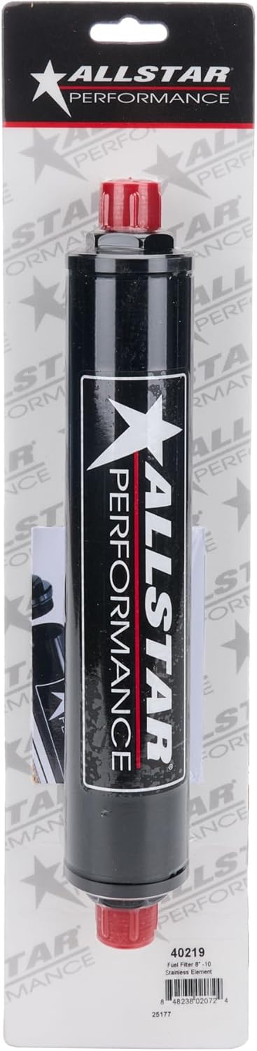 Allstar PerformanceAllstar ALL40219 Blue 12" Long x 2" Diameter Anodized Aluminum -10 AN Inlet/Outlet In-Line Fuel Filter