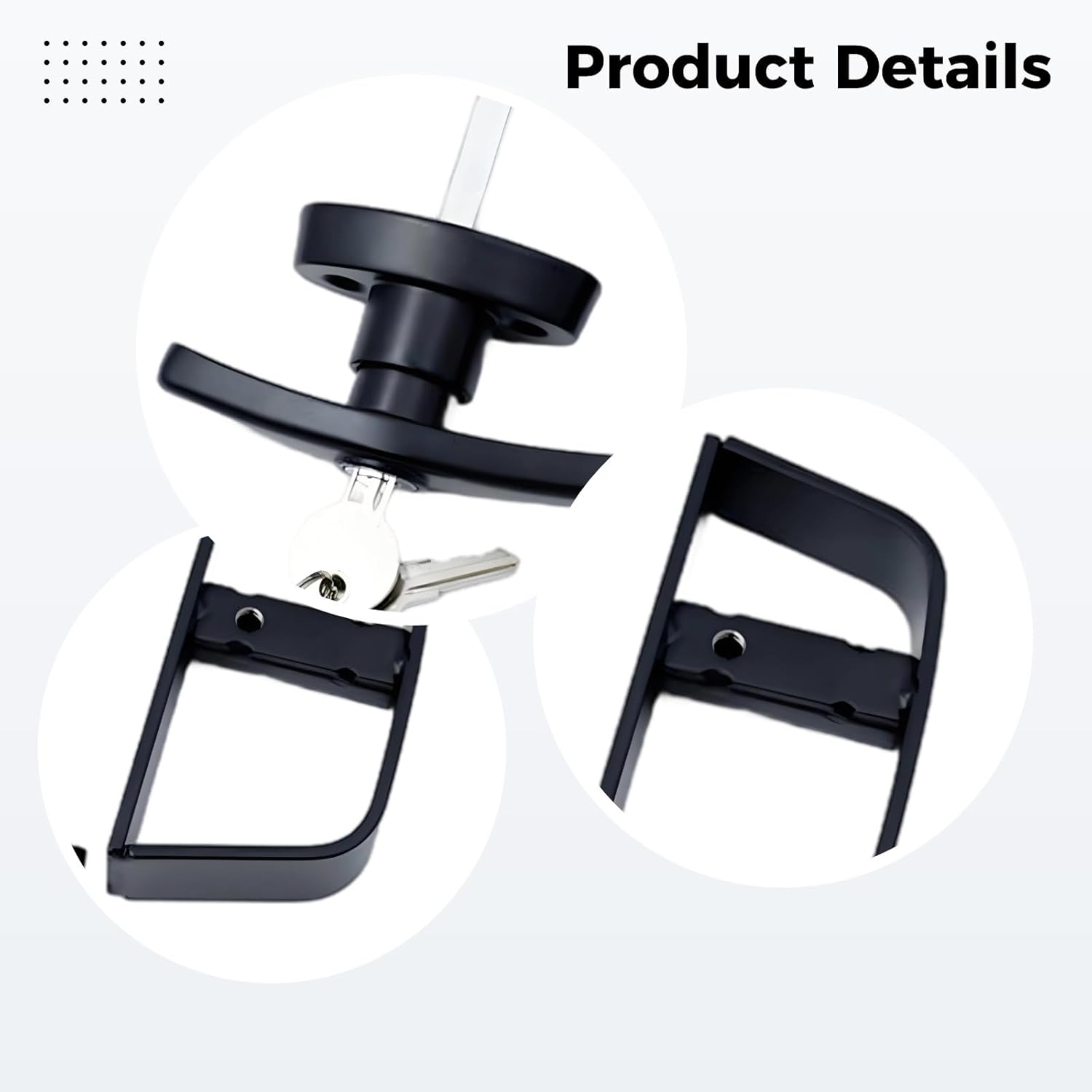 4.5 in T-Handle Lock with Keys, Black Zinc Alloy for Sheds, Gates, and Doors