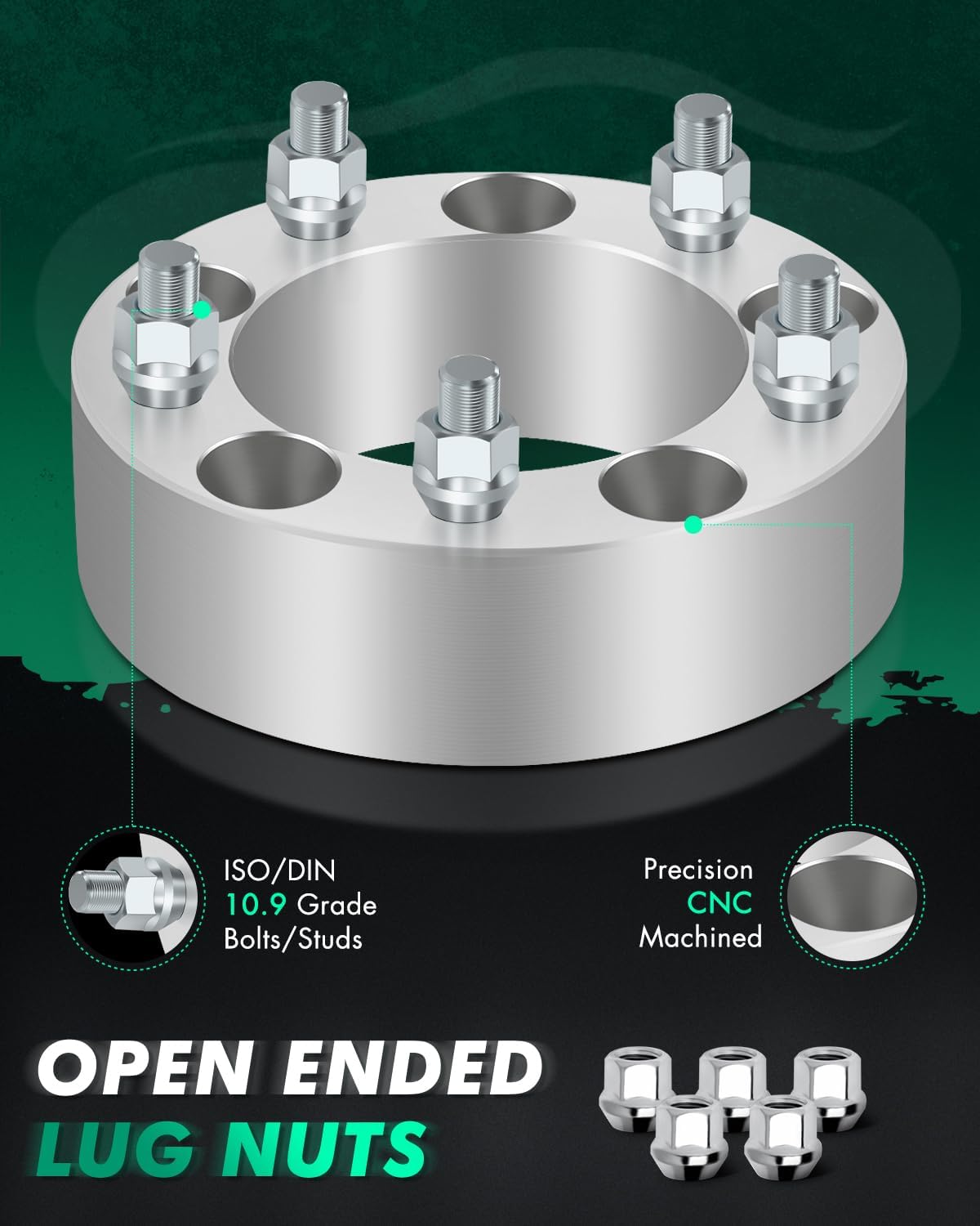 SCITOO 4X 5x5.5 108mm 2" 50mm Wheel Spacers 5x139.7 to 5x139.7 with 12x1.25 fits for 1989-1997 for Tracker Wheel Spacers 1999-2005 for Grand Vitara Wheel Spacers