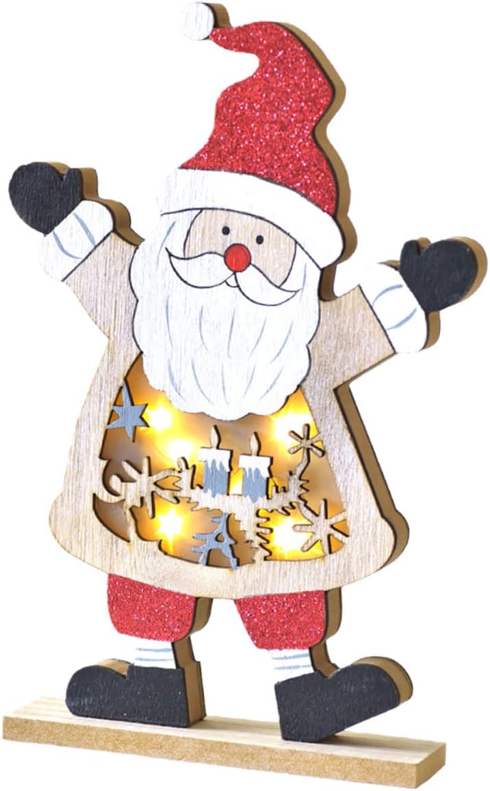 1pc Christmas Light up Ornament Dining Table Decor Christmas Decor Wood Decor Snowman Table Decor Wooden Letters Decor Wood Christmas Tabletop Centerpiece Wooden Decoration Black