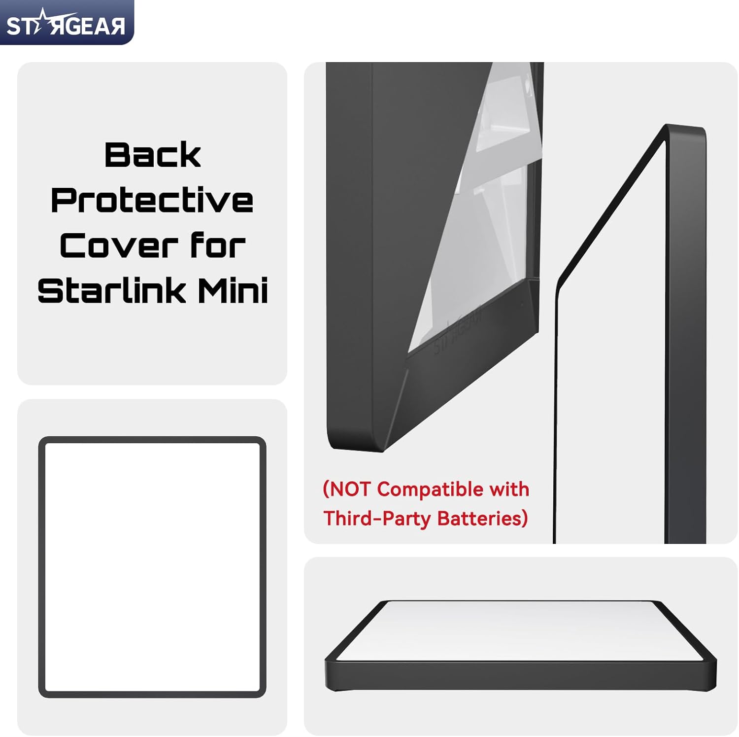 Starlink Mini Case, Mini Protective Cover Liquid Silicone Case for Starlink Satellite Dish, Accessories for Starlink Portable Protective Cover Shell with Black Sticker (Black)