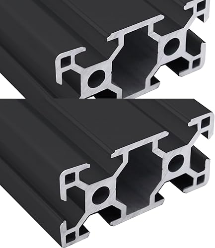 Ranura en T de extrusión de aluminio 3060 de 5.512 in de largo, color negro, 1 paquete, perfil de aluminio extruido, ranura en T, serie 30, riel