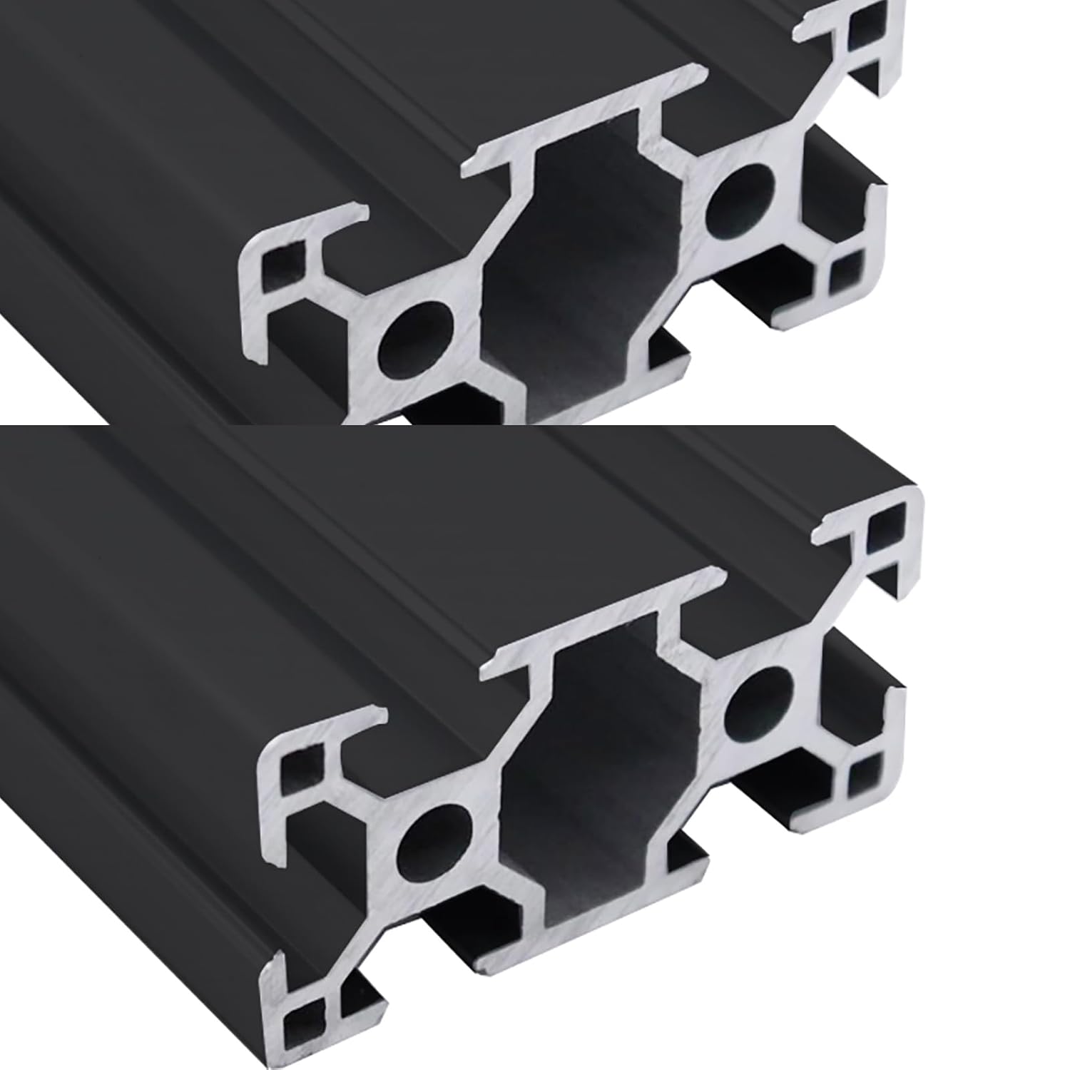3060 Aluminum Extrusion T Slot 300mm Long Black 2 Pack, Extruded Aluminum Profile 30 Series European Standard Anodized Linear Rail for 3D Printer Parts and CNC DIY 30 x 60 11.81" 2Pcs (Kwweeoo)