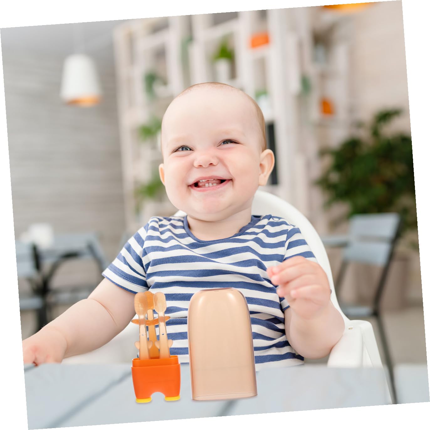 minkissy 5 Set spazzolino da denti per bambini gomma da orale Spazzolino per denti del Spazzolino per pulitore orale per bambini pulisci-lingua