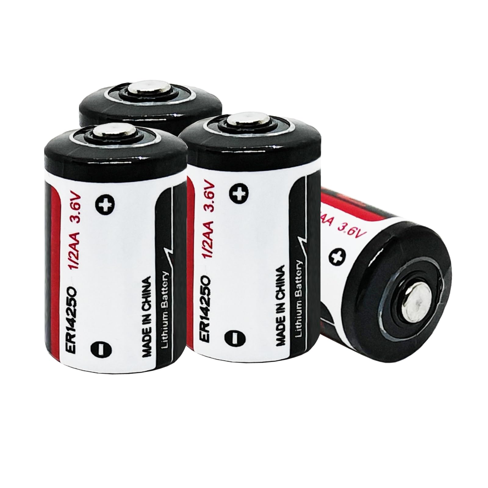 4 Pack ER14250 1/2AA 3.6V Lithium Battery 1200mAh for Dog Collars, Baby Movement Monitor and More(Non-Rechargeable)