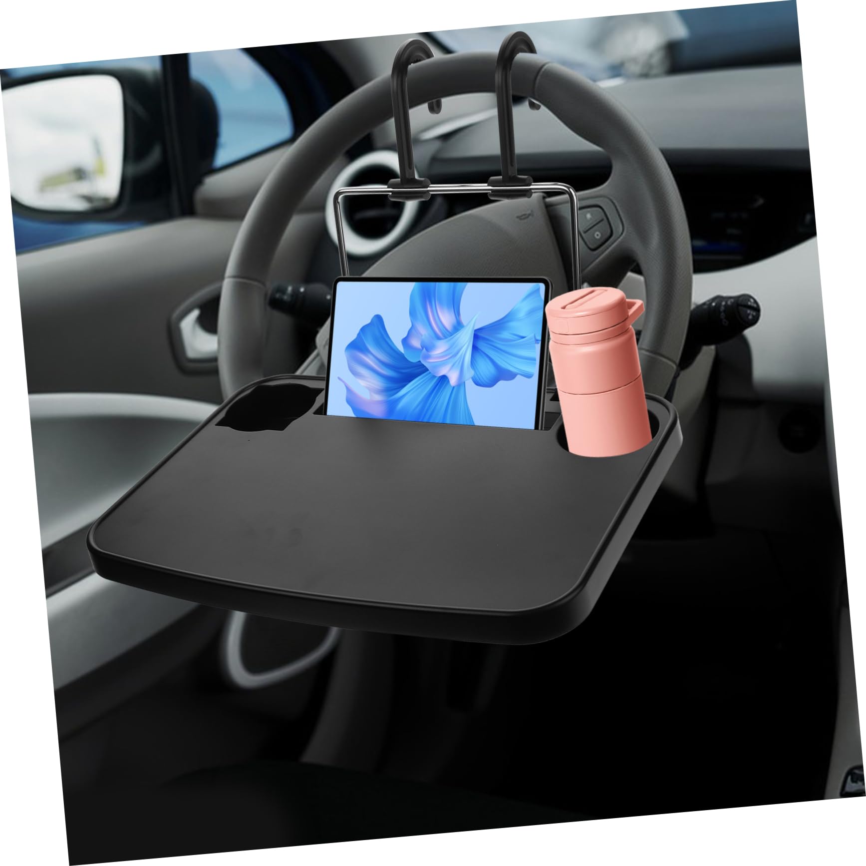 Cabilock Bandeja Portavasos para Coche Plegable de Mesa Pequeña para Coche Organizador para Asiento Trasero Portavasos Soporte Tazas