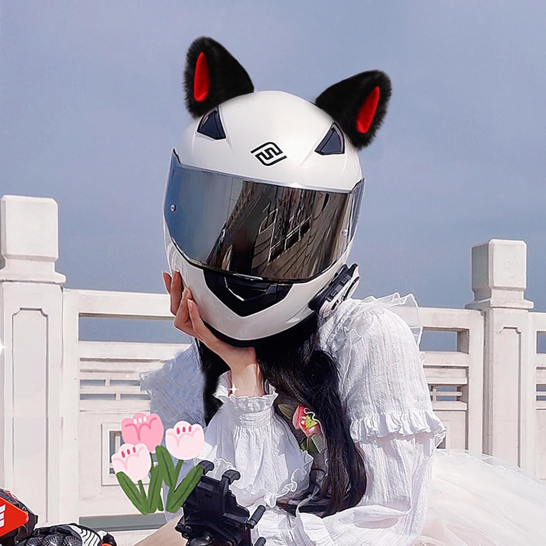 1 Pair Fox Ears Helmet Accessories Plush Fox Ears Helmet Ears Motorcycle Bicycle Helmet Decorations Helmet Horns Style 1 : Automotive