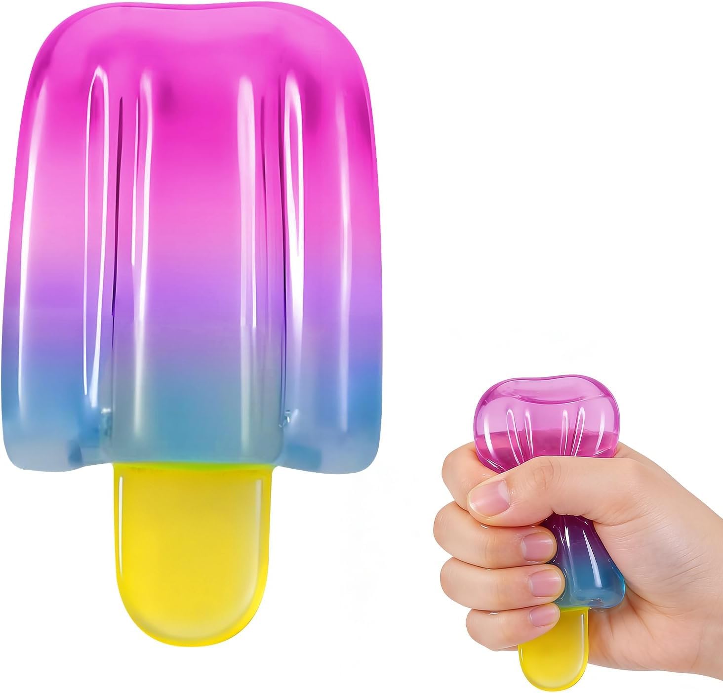 Ice Cream Squishy Toy, Stress Relief Fidget Toy Soft Sensory Toy with Wiggly Tentacles, Portable Anxiety Relief Squeeze for Office & Travel