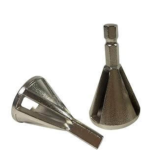 2 PCS HSS Deburring External Chamfer Remove Burr Tools for Drill Bit Eliminate Damaged Extractor Fits Size 8-32 Bolts,Silver