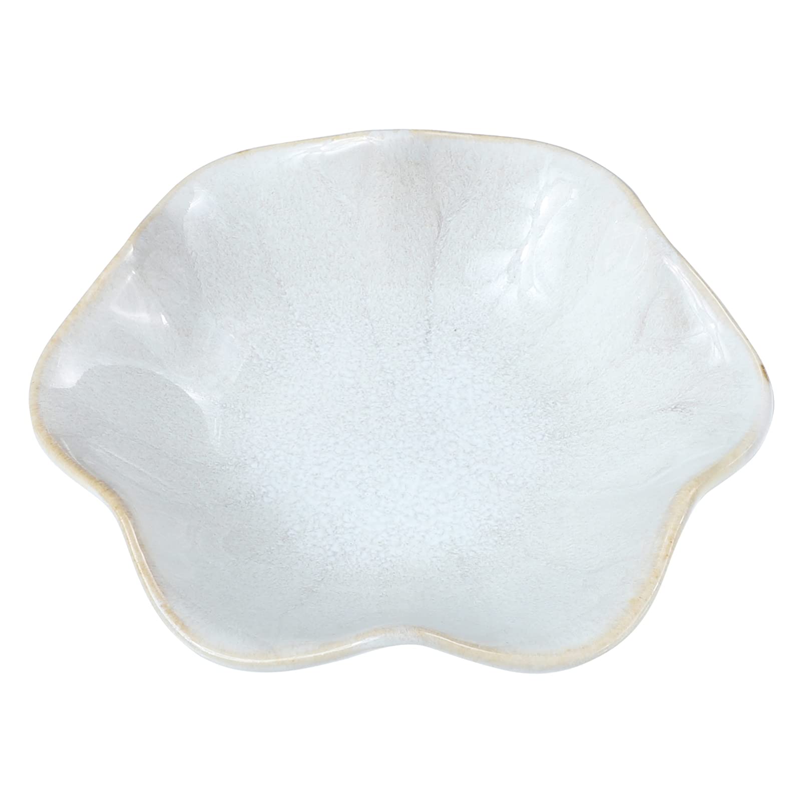 Holibanna Trinket Dish Ceramic Seasoning Dish Lotus Leaf Shaped Sauce Condiment Sushi Soy Dipping Bowl White Snack Serving Dish for Wedding Jewelry Holder Dresser Display Plate Trinket Tray