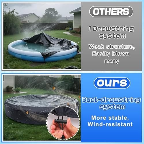 MEWTOGO Capa Para Piscina De Cachorro 64 Pol. - Redonda À Prova D'Água E Resistente A Rasgos Animai