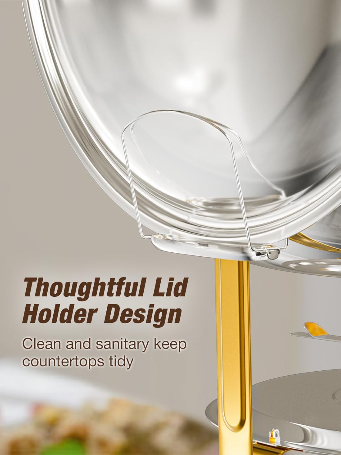 WARMOUNTS 8QT Chafing Dishes for Buffet 4 Pack, Extra-Large Stainless Steel Round Chafers and Buffet Warmers Sets, Gold Food Warmers for Parties Buffet, Weddings, Catering & Large Gatherings