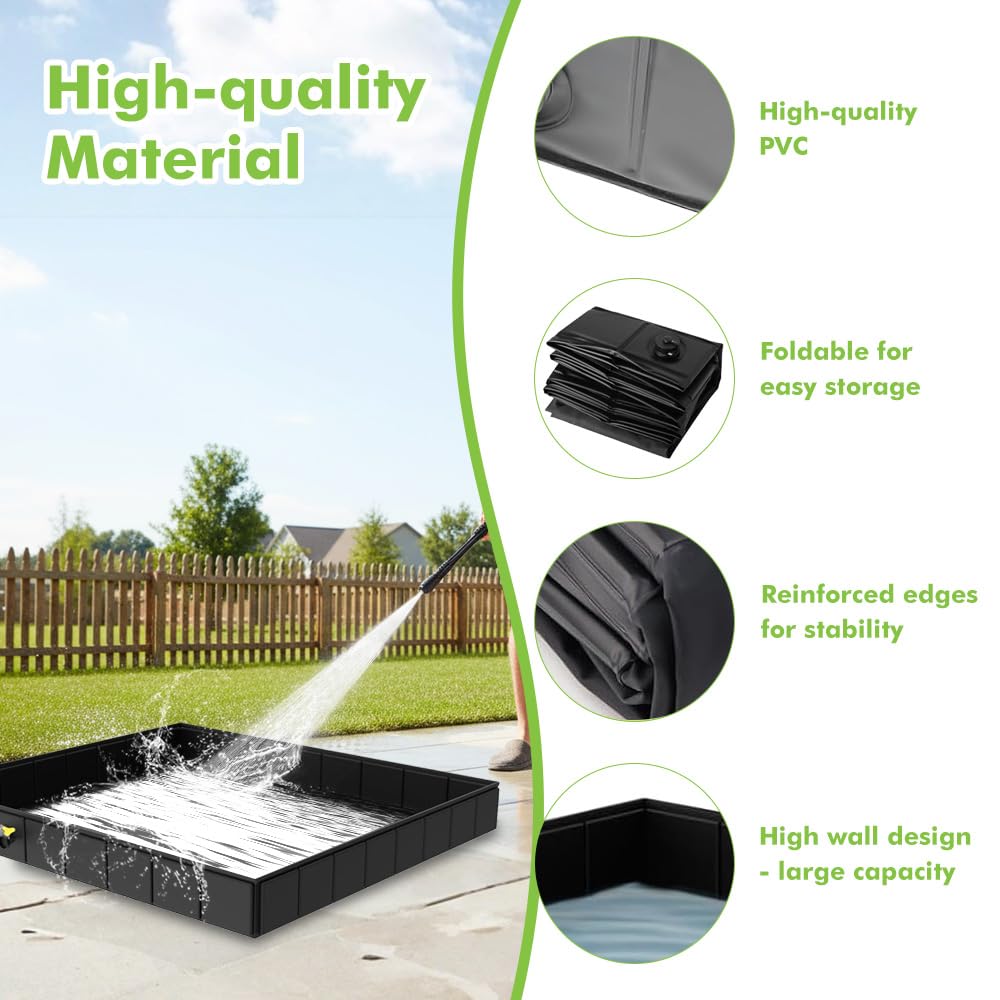 Base de Ducha Plegable,104x104x13 cm Plato de Ducha Plegable,Gran Disco de Duchas Portátil con Drenaje para Autocaravana,Acampada al Aire Libre,Carpas,Exteriores e Interiores