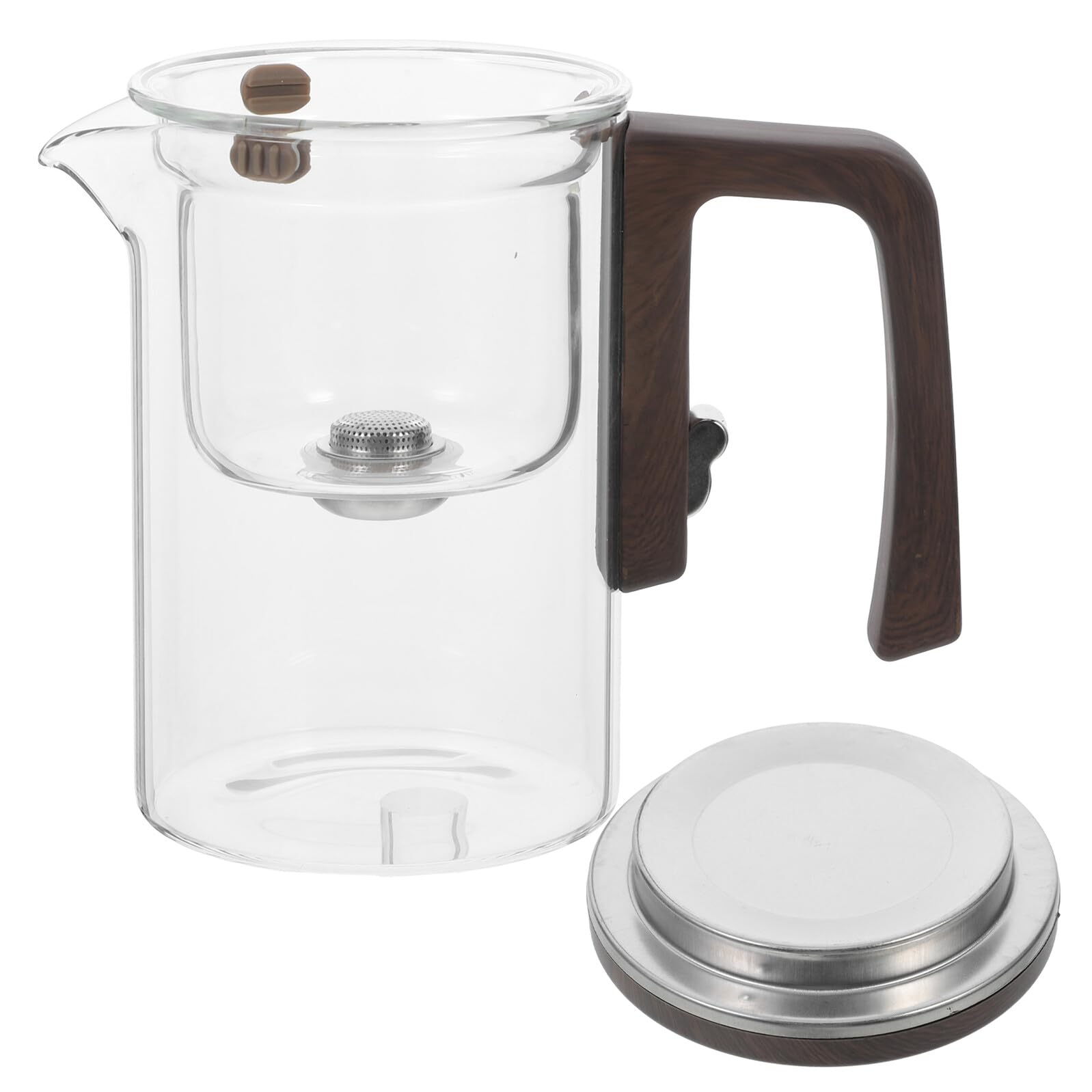 Elegante Glas Teekanne mit Losem Blatt Teesieb aus Edelstahl und Magnetischem Verschluss 520ml für Büro und Teehaus Leicht zu Reinigen und Stilvolles Design