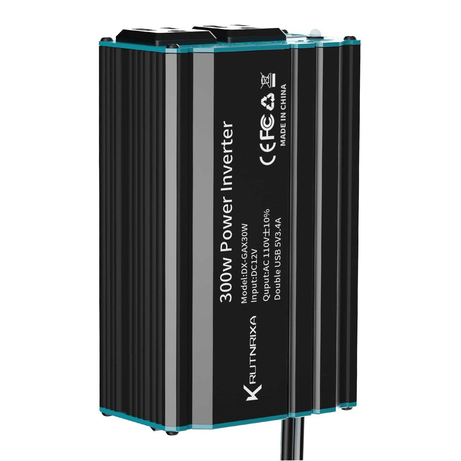 Falowniki mocy 300 W 400 W 12 V DC na 110 V AC konwerter do pojazdów, 2 porty USB, adapter ładowarki samochodowej z gniazdkiem wtykowym gniazda zapalniczki (300 W)