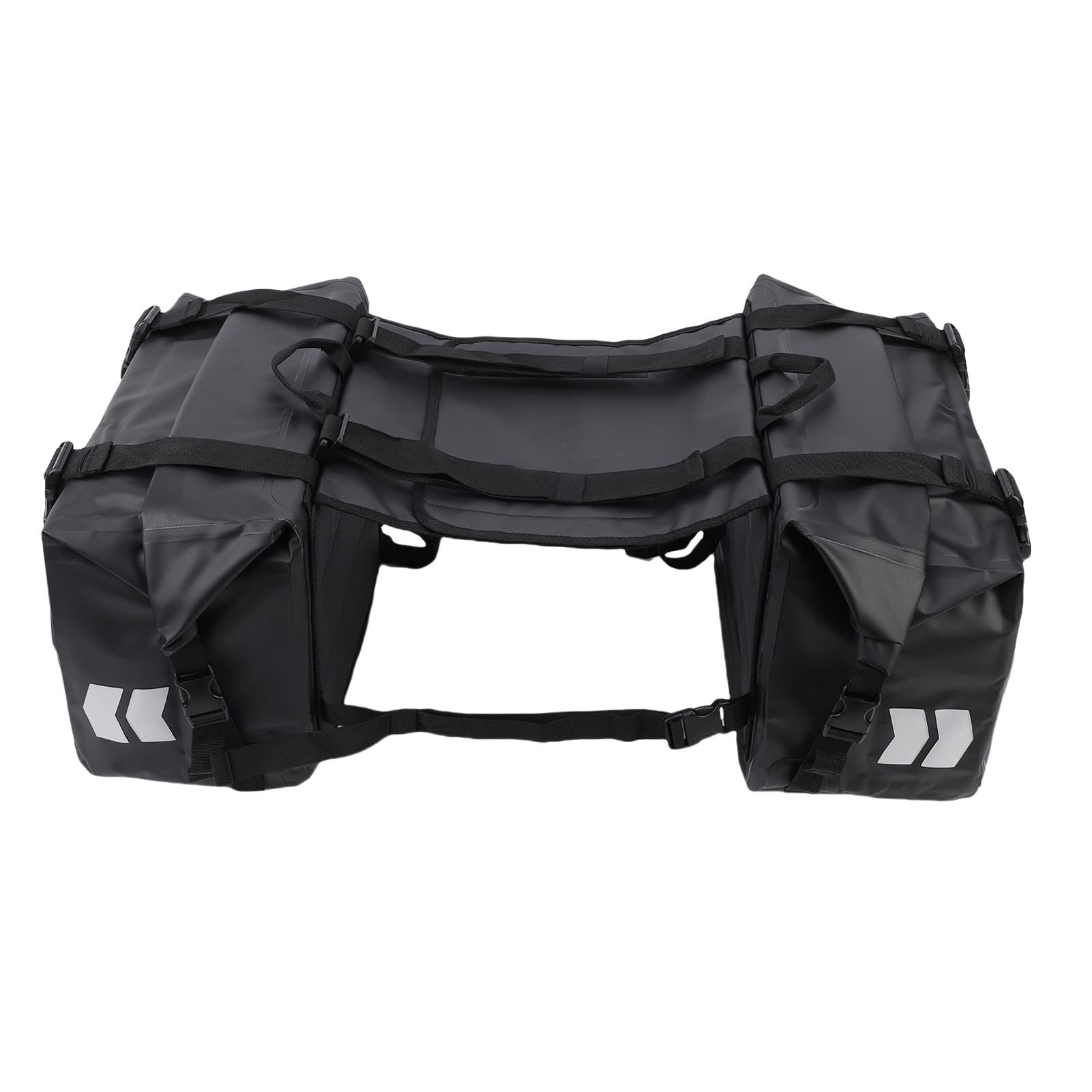Drfeify Motorrad-Satteltaschen, wasserdichte PVC-Motorrad-Gepäcktasche, 30 L auf Jeder Seite, Abnehmbare Rahmenhalterung mit Rolldeckel und Formbeständigkeit für Pendler, Tourenfahrer