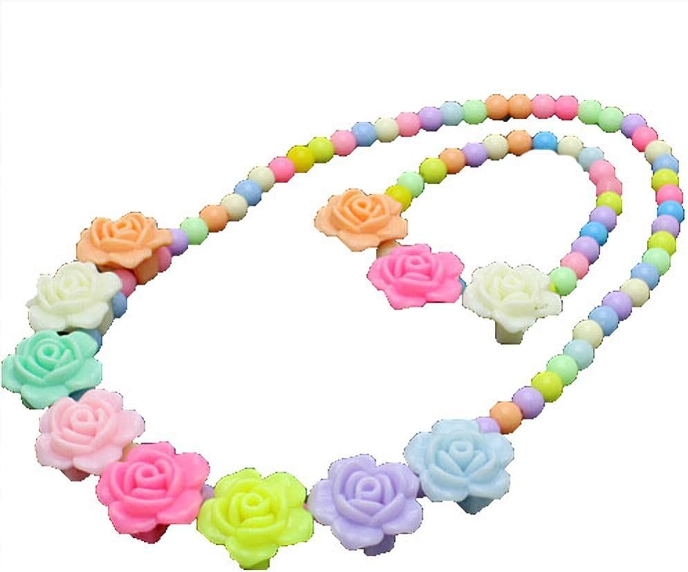 Jewelry Set for Little Girls - Bright Colored Beads with, No Color, Size No Size