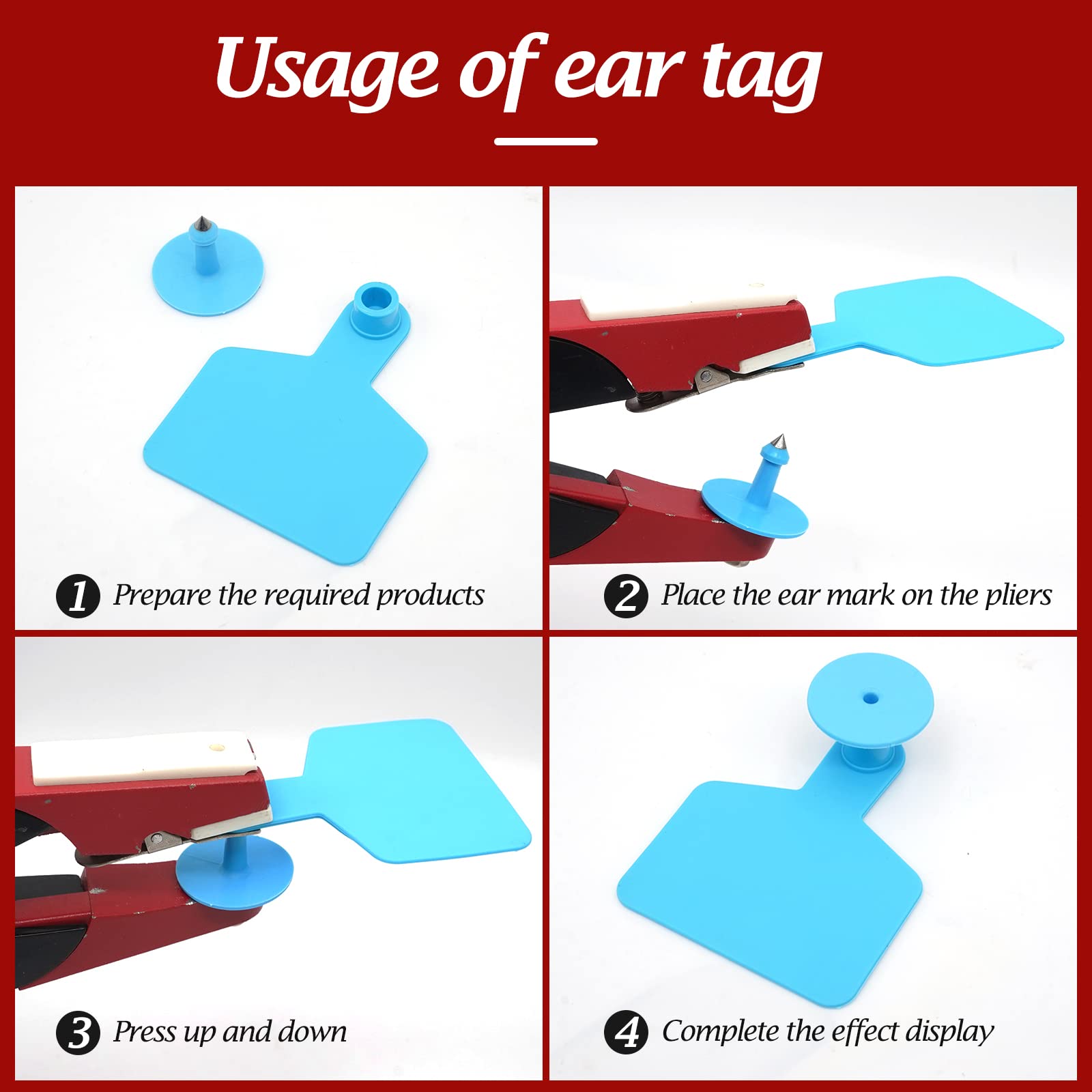100 etichette auricolari vuote per bestiame 7,9 cm L x 2,6 cm W blu etichette per l'identificazione degli animali in TPU etichette per bestiame strumenti agricoli per mucche maiali pecore