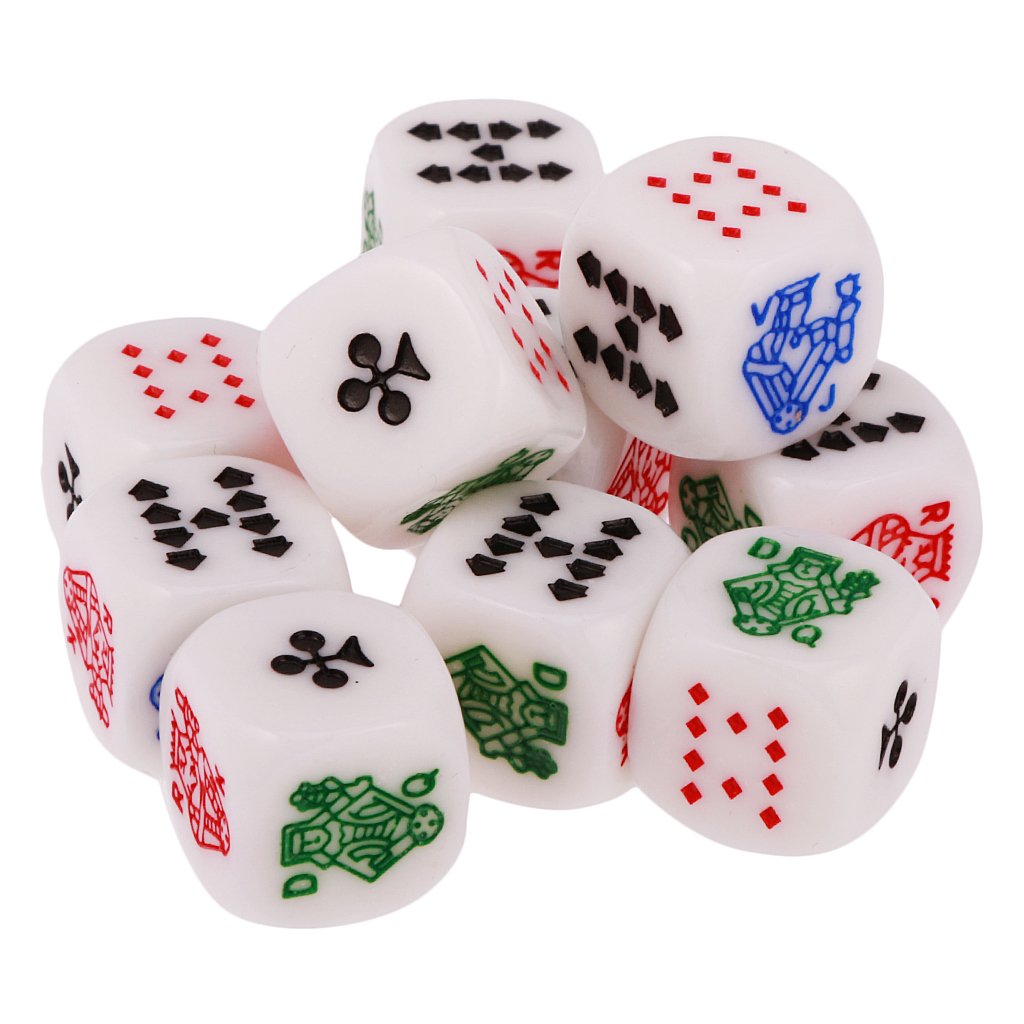 SM SunniMix 20 Pezzi Dado A Sei Dadi D6 12 Mm per Poker da Casinò