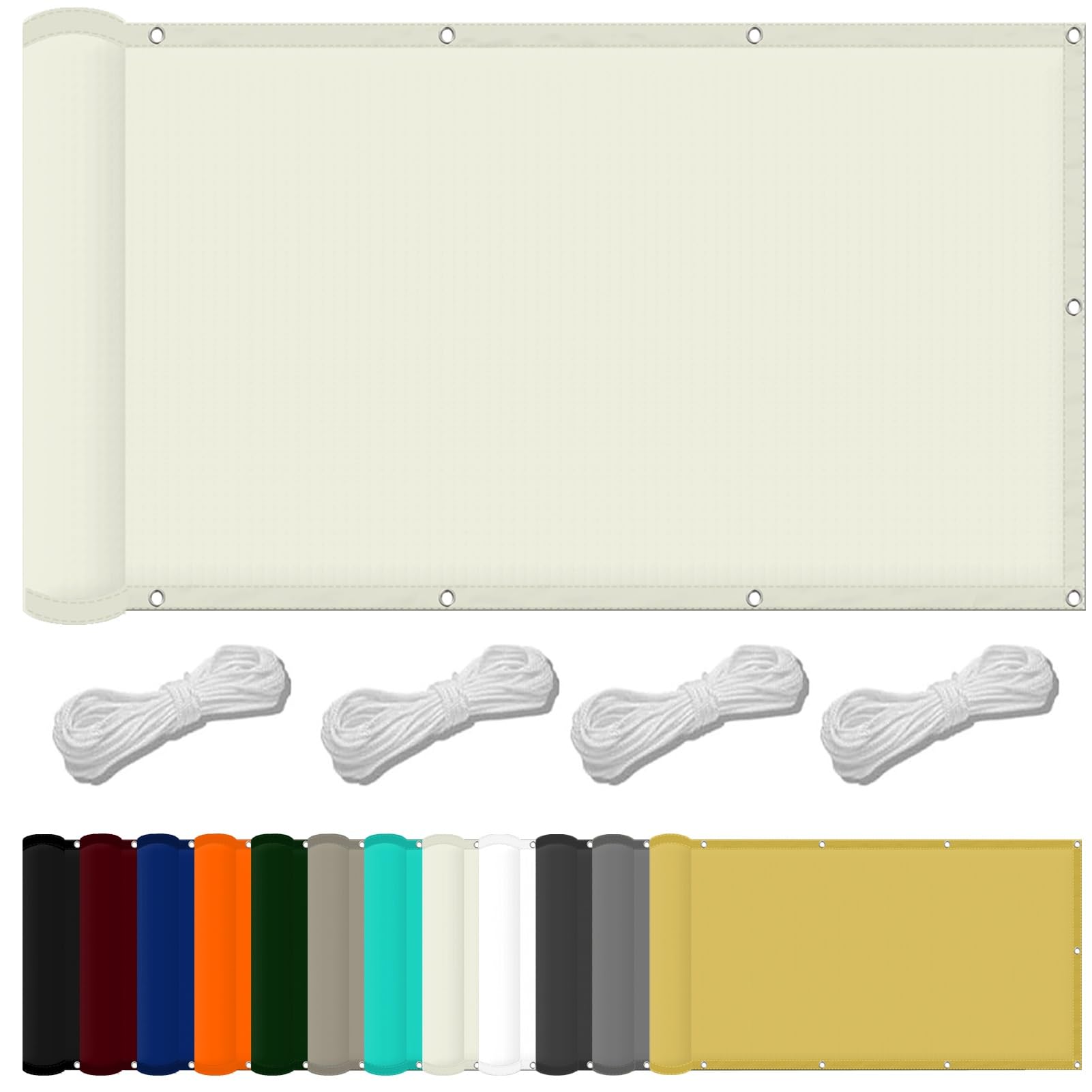 Tenda Da Sole Per Esterno 130x200 Cm - Impermeabile, UV Protection - Per Giardino, Piscina, Avorio - Foto 3