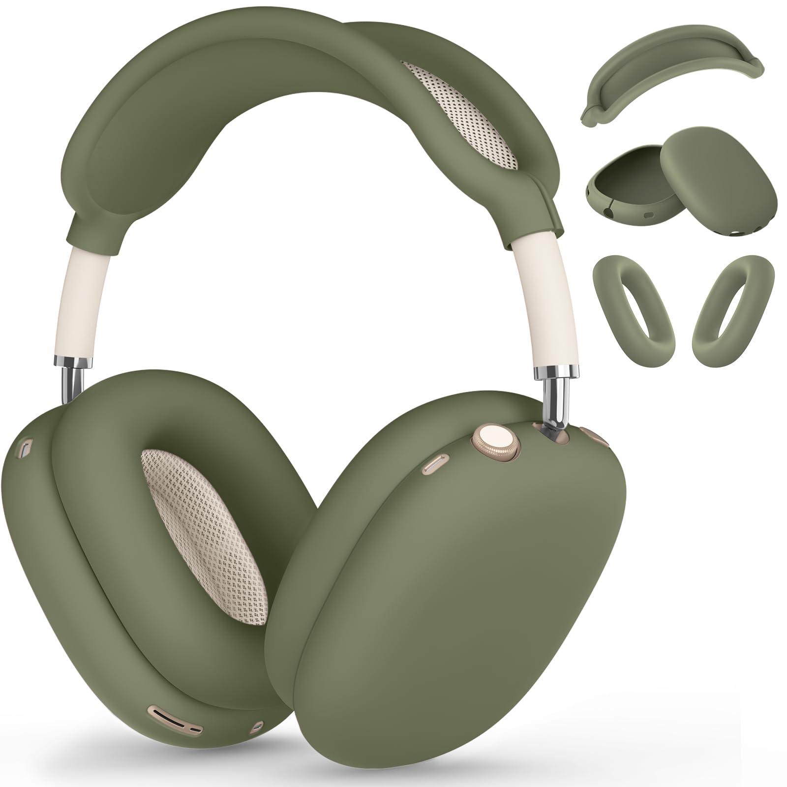 Silicone Case Cover for AirPods Max,Ear Pad Case Cover/Ear Cups Cover/Headband Cover for AirPods Max Headphones,Accessories Soft Silicone Protector