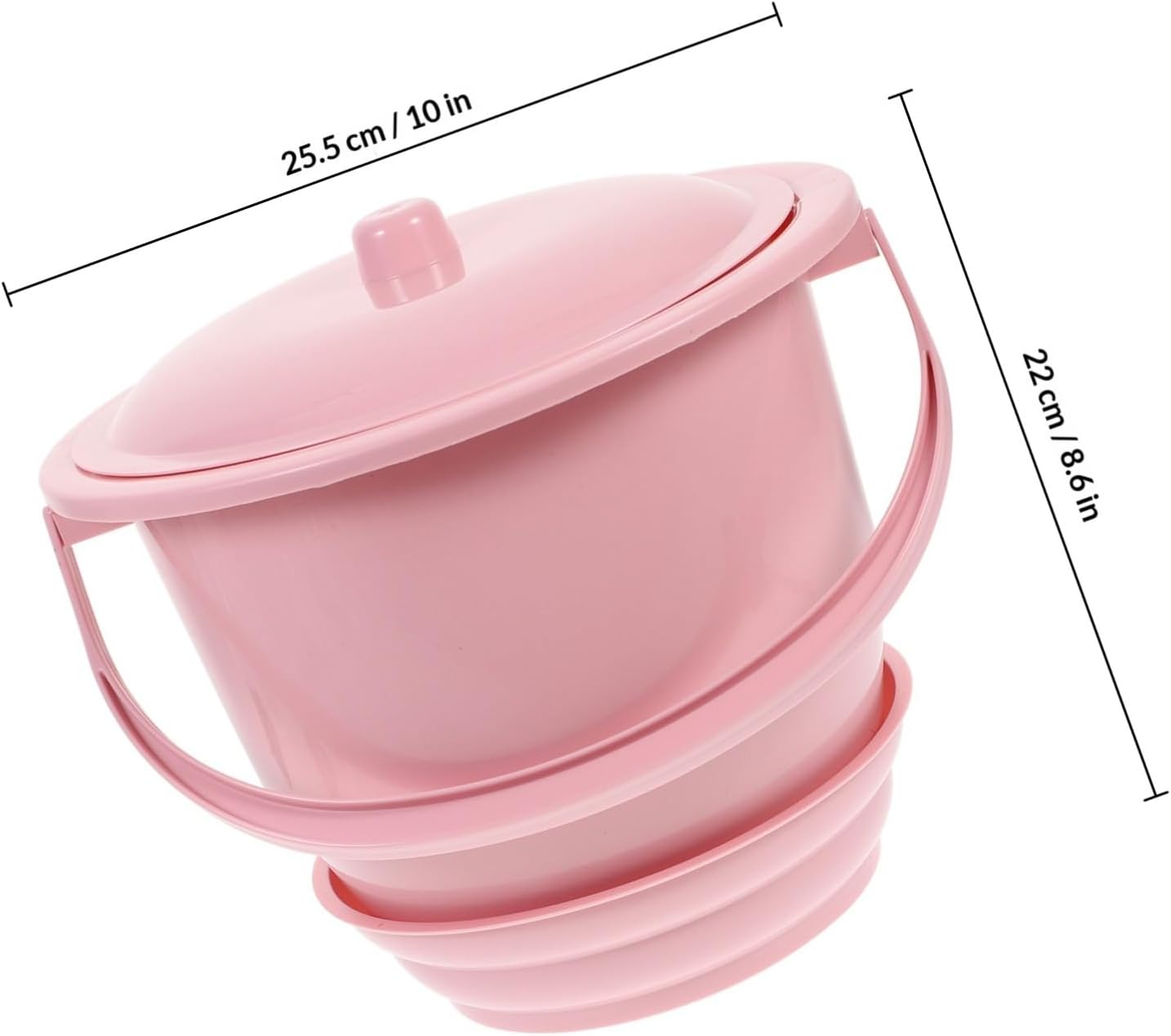 FAVOMOTO Portable Red Plastic Spittoon with Lid, Thickened Handheld Urine Bucket Chamber Pot for Home Use, Elderly Bedpan Urinal Pail for Adult Bathroom Assistance