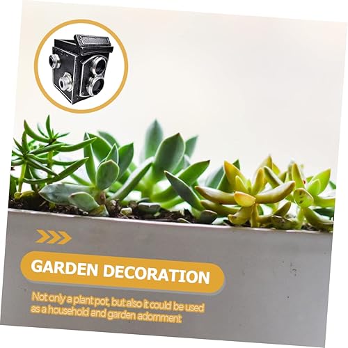Miniatura 5 de Kisangel Maceta retro para cámara, decoración creativa con temática de cámara para escritorio, adorable maceta de resina para hogar, oficina, balcón