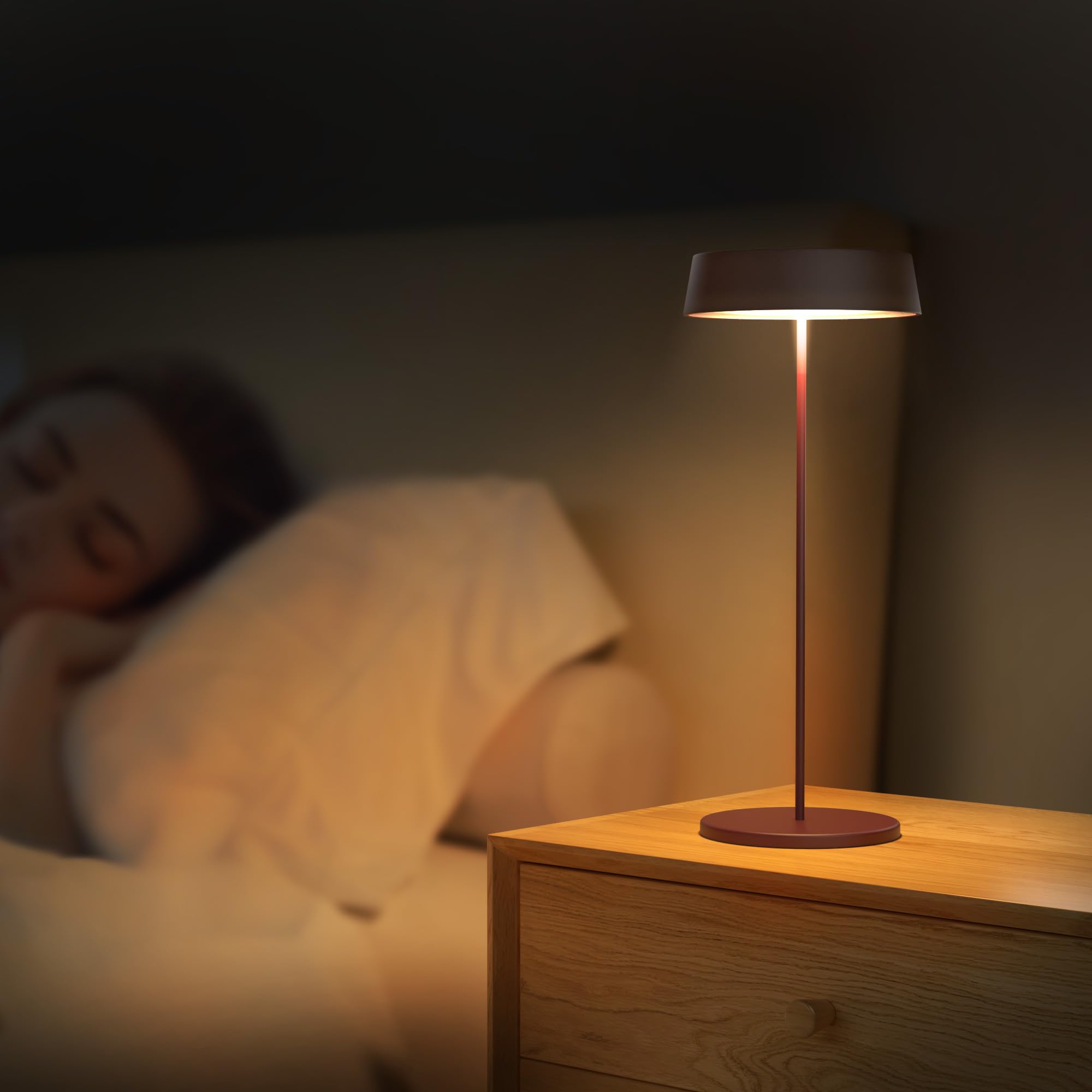Palmina 901,lampade da tavolo senza fili,lampade da tavolo ricaricabili E Dimmerabile In Alluminio,abat jour senza fili 4400mah,Protezione IP54,luce da tavolo esterno/Interno/Marrone